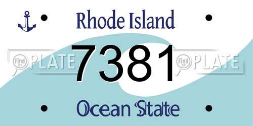 7381 Rhode Island License Plate