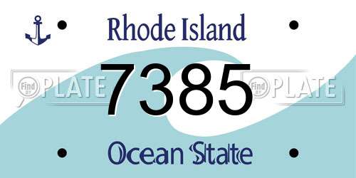 7385 Rhode Island License Plate