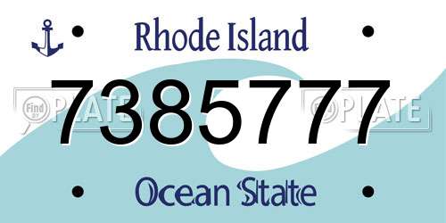7385777 Rhode Island License Plate