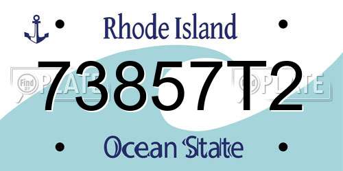 73857T2 Rhode Island License Plate
