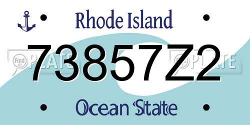 73857Z2 Rhode Island License Plate