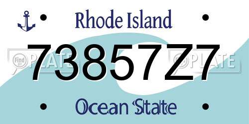 73857Z7 Rhode Island License Plate