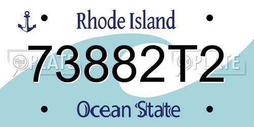 73882T2 Rhode Island License Plate