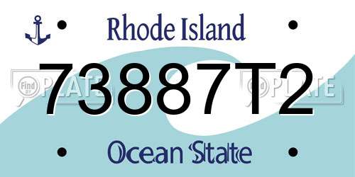 73887T2 Rhode Island License Plate