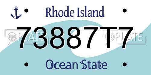 73887T7 Rhode Island License Plate