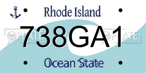 738GA1 Rhode Island License Plate