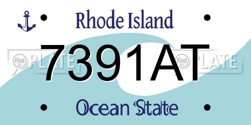 7391AT Rhode Island License Plate