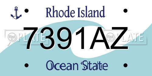 7391AZ Rhode Island License Plate
