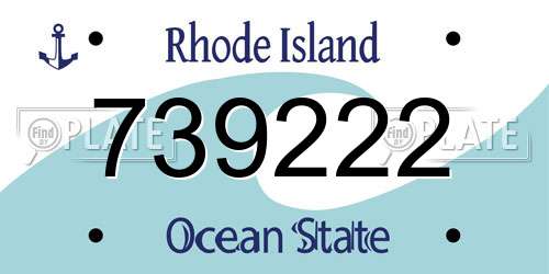 739222 Rhode Island License Plate