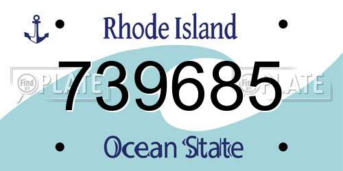 739685 Rhode Island License Plate