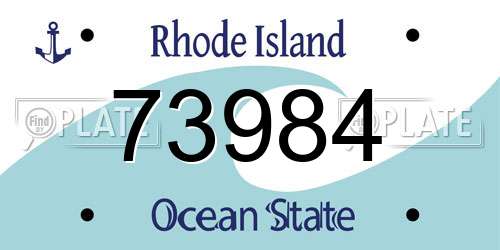 73984 Rhode Island License Plate