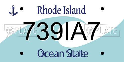 739IA7 Rhode Island License Plate