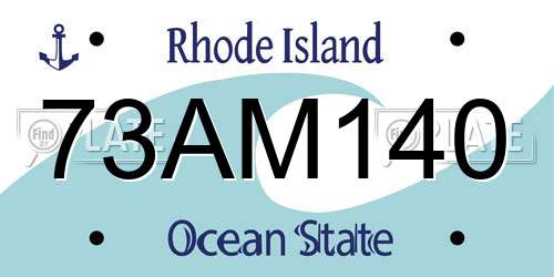 73AM140 Rhode Island License Plate