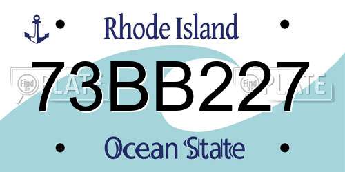73BB227 Rhode Island License Plate