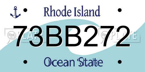 73BB272 Rhode Island License Plate