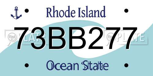 73BB277 Rhode Island License Plate