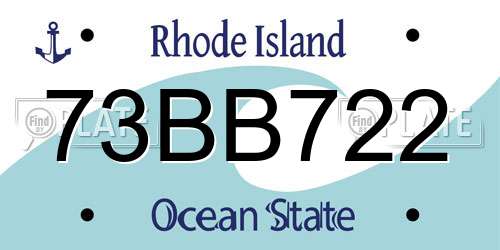73BB722 Rhode Island License Plate
