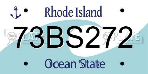 73BS272 Rhode Island License Plate