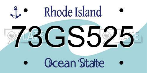 73GS525 Rhode Island License Plate