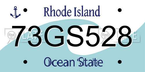 73GS528 Rhode Island License Plate