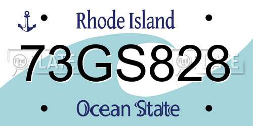 73GS828 Rhode Island License Plate