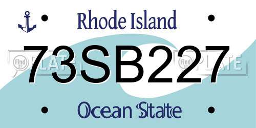 73SB227 Rhode Island License Plate
