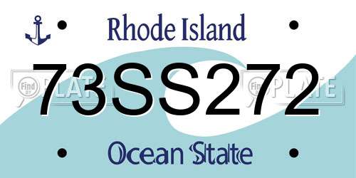 73SS272 Rhode Island License Plate