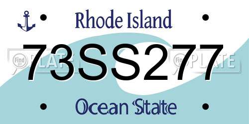 73SS277 Rhode Island License Plate