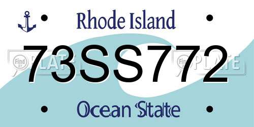 73SS772 Rhode Island License Plate