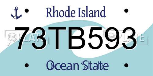 73TB593 Rhode Island License Plate