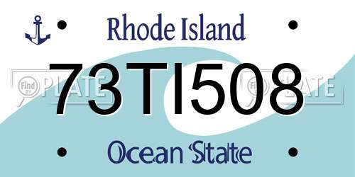 73TI508 Rhode Island License Plate