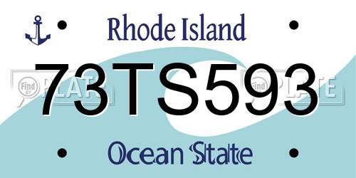 73TS593 Rhode Island License Plate