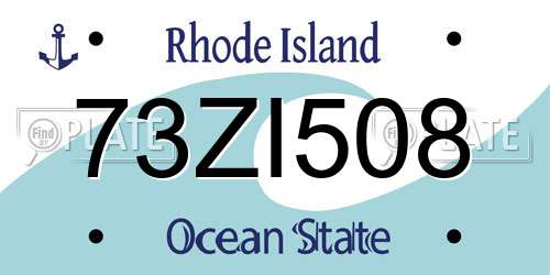73ZI508 Rhode Island License Plate