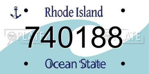 740188 Rhode Island License Plate