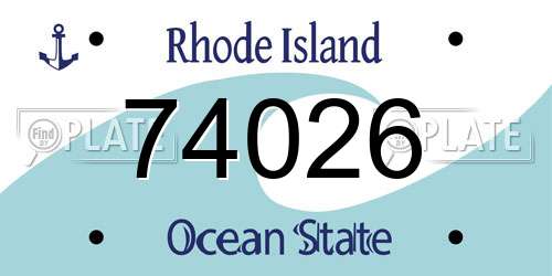 74026 Rhode Island License Plate