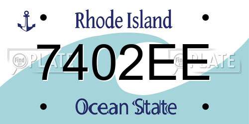 7402EE Rhode Island License Plate
