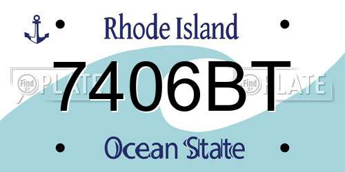 7406BT Rhode Island License Plate