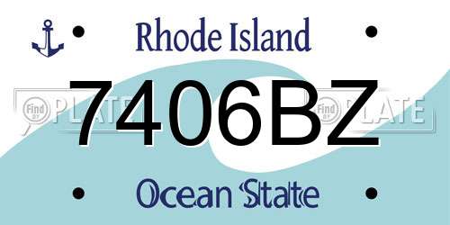 7406BZ Rhode Island License Plate