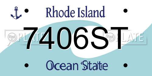 7406ST Rhode Island License Plate