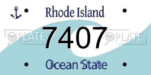 7407 Rhode Island License Plate