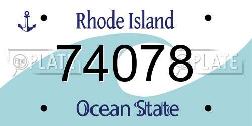 74078 Rhode Island License Plate