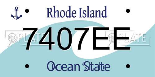 7407EE Rhode Island License Plate