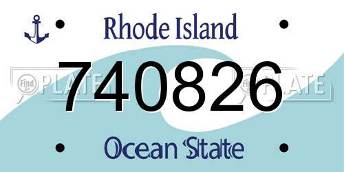 740826 Rhode Island License Plate