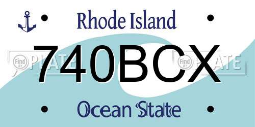740BCX Rhode Island License Plate