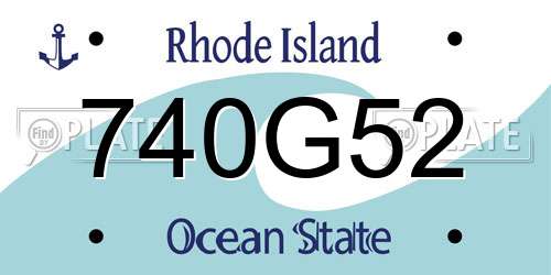 740G52 Rhode Island License Plate