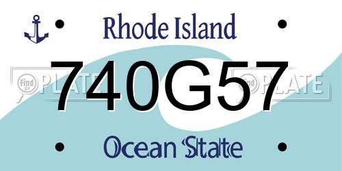740G57 Rhode Island License Plate