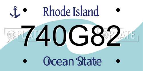 740G82 Rhode Island License Plate