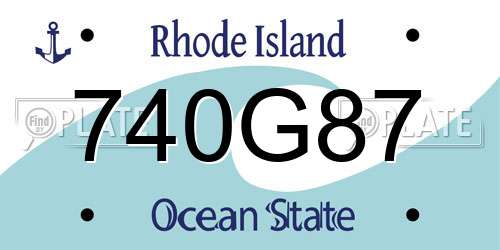 740G87 Rhode Island License Plate