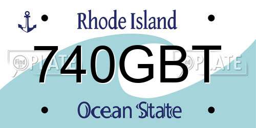 740GBT Rhode Island License Plate