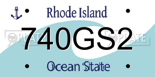 740GS2 Rhode Island License Plate